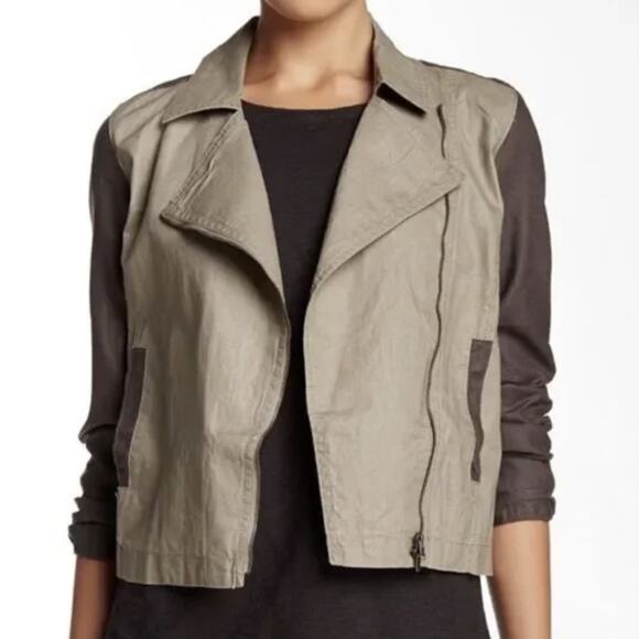 Eileen Fisher Jackets & Blazers - Eileen Fisher NEW Linen Moto Jacket